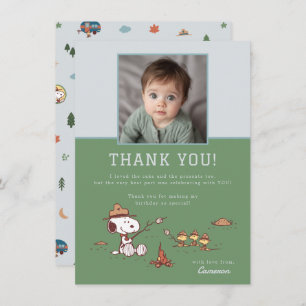 Peanuts - Snoopy One Happy Camper Birthday Thank You Card