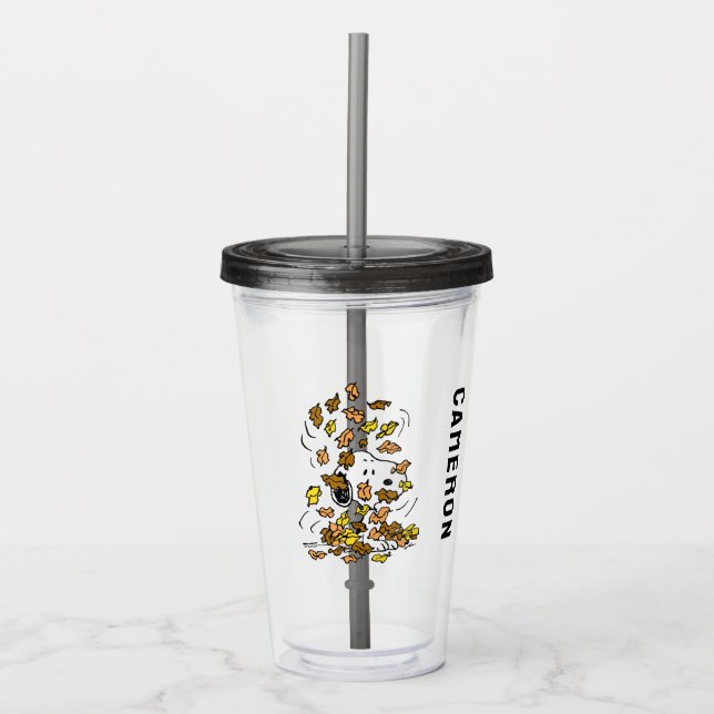 Peanuts | Snoopy Pile of Leaves Acrylic Tumbler (Front)