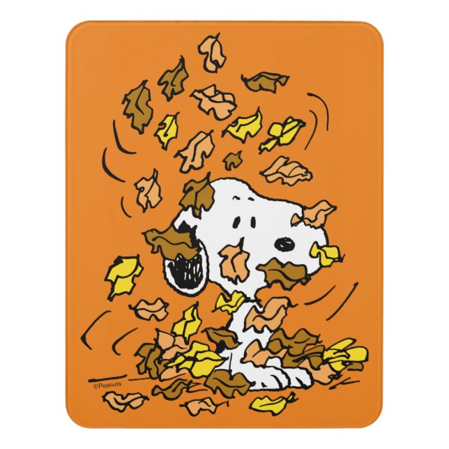 Peanuts | Snoopy Pile of Leaves Door Sign (Contemporary Vert)