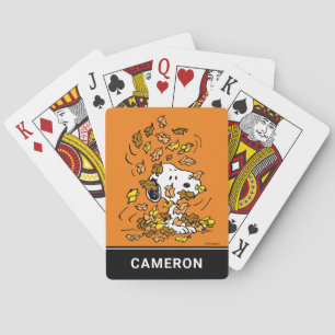 Peanuts Snoopy Pile of Leaves Playing Cards