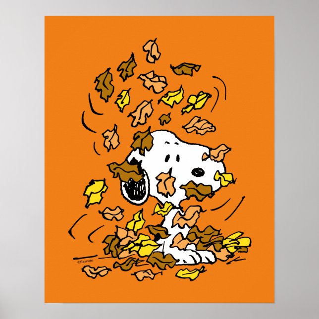 Peanuts | Snoopy Pile of Leaves Poster (Front)