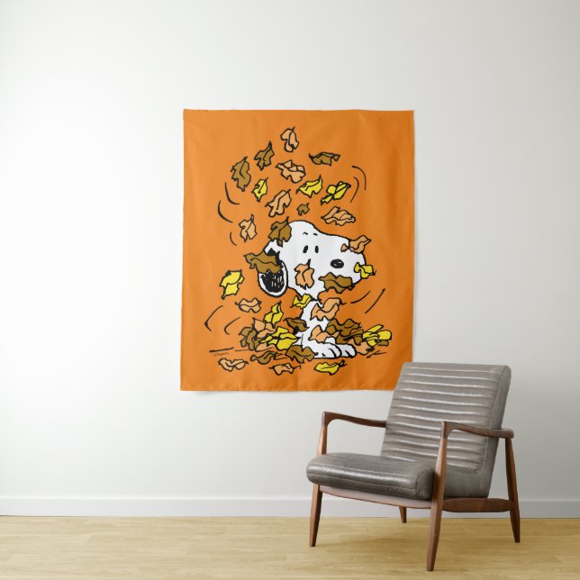 Peanuts | Snoopy Pile of Leaves Tapestry (In Situ)