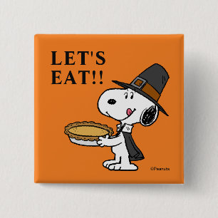 Peanuts   Snoopy Pilgrim Button