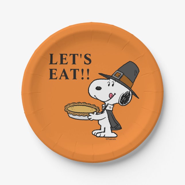 Peanuts | Snoopy Pilgrim Paper Plates (Front)