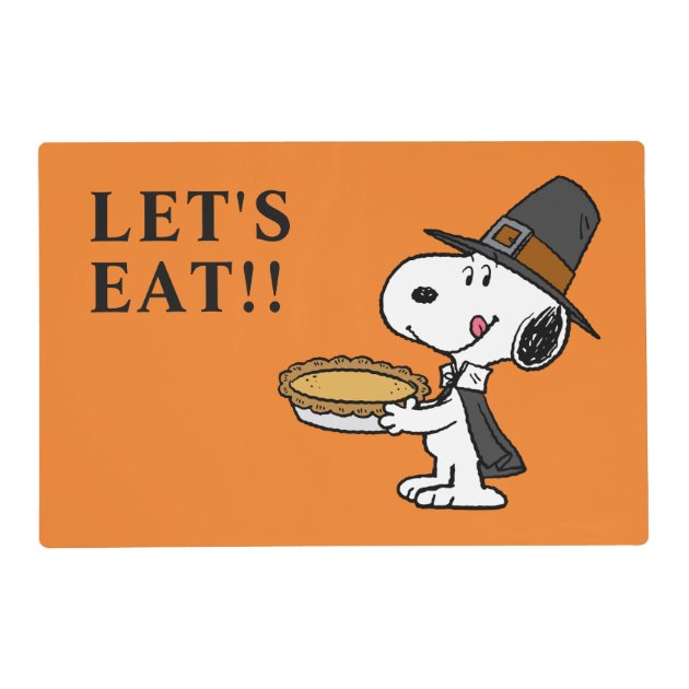 Peanuts | Snoopy Pilgrim Placemat | Zazzle