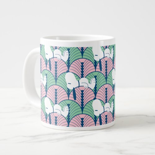 Peanuts  Snoopy Pink Deco Dreams Pattern Giant Coffee Mug