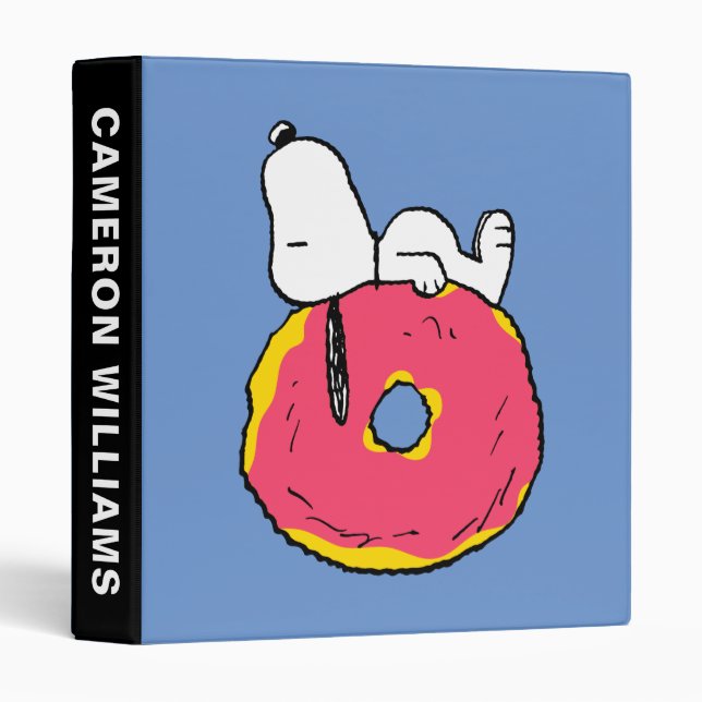 Peanuts | Snoopy Pink Donut 3 Ring Binder (Front/Spine)