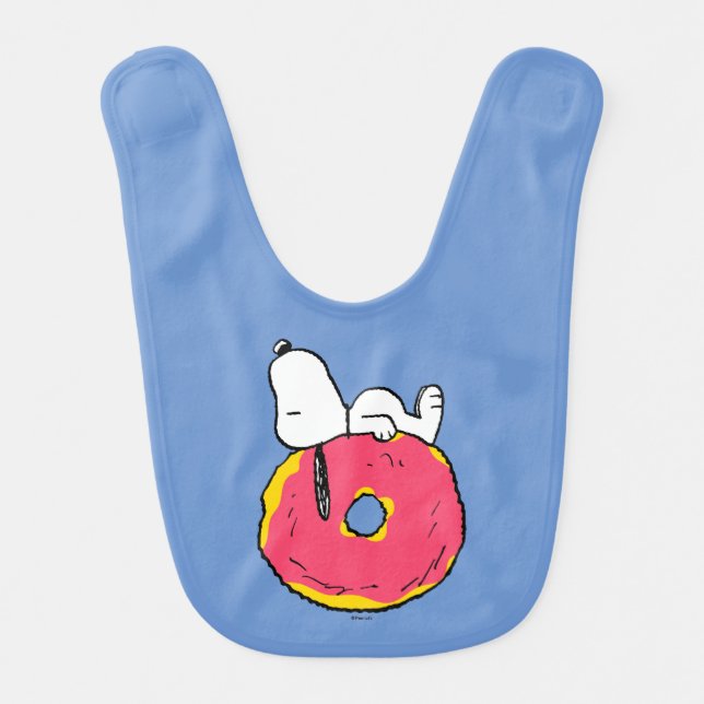 Peanuts | Snoopy Pink Donut Baby Bib (Front)