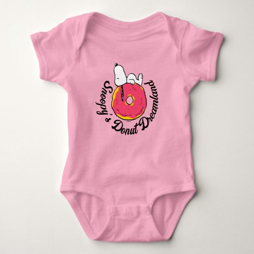 Peanuts  Snoopy Pink Donut Baby Bodysuit