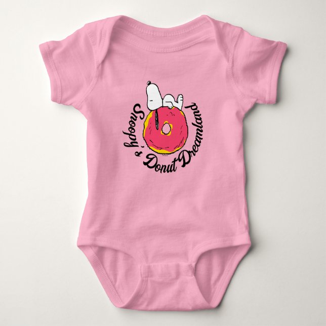Peanuts | Snoopy Pink Donut Baby Bodysuit (Front)