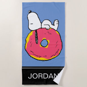 Peanuts Snoopy Pink Donut Beach Towel