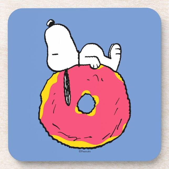 Peanuts | Snoopy Pink Donut Beverage Coaster (Front)