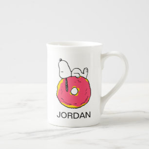 Peanuts   Snoopy Pink Donut Bone China Mug