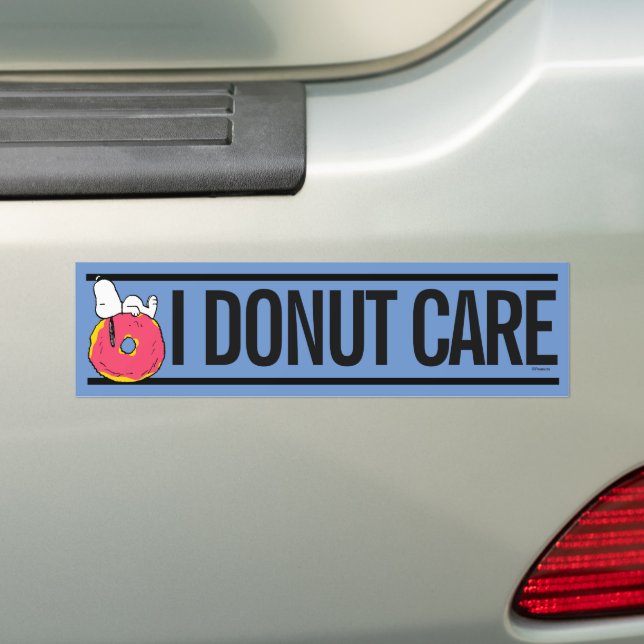 Peanuts | Snoopy Pink Donut Bumper Sticker (On Car)