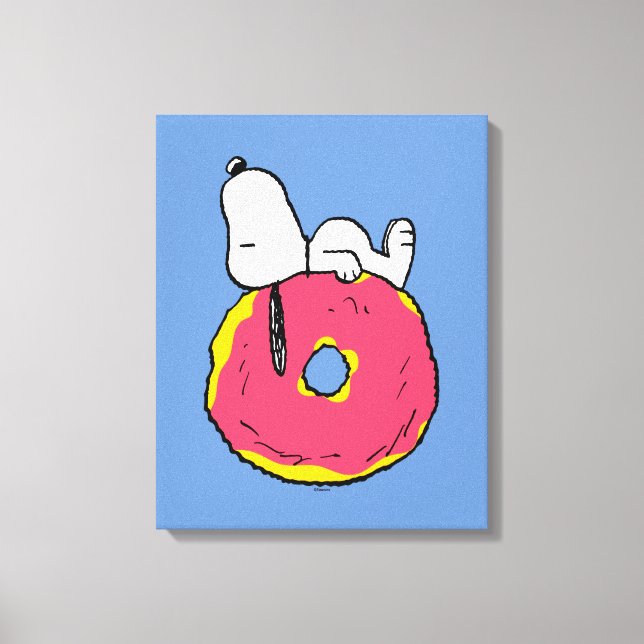 Peanuts | Snoopy Pink Donut Canvas Print (Front)