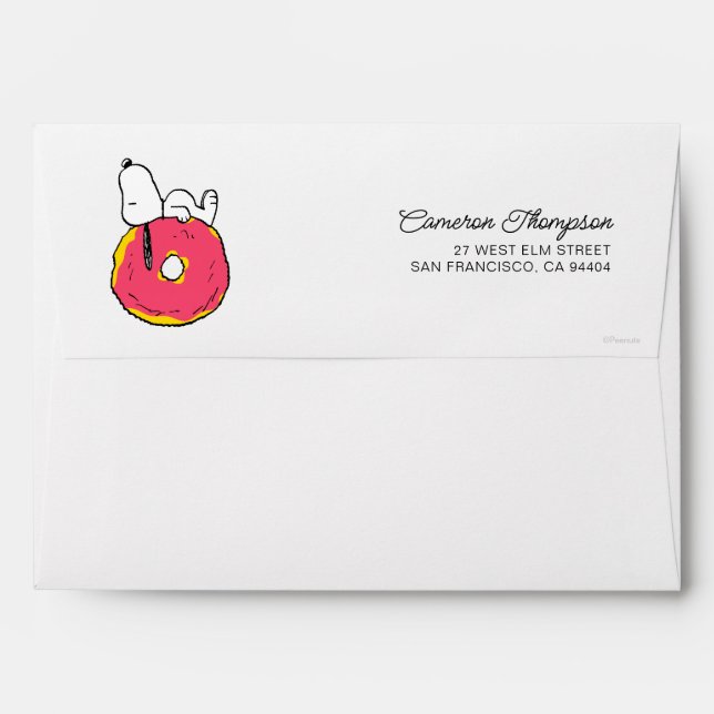 Peanuts | Snoopy Pink Donut Envelope (Back (Top Flap))