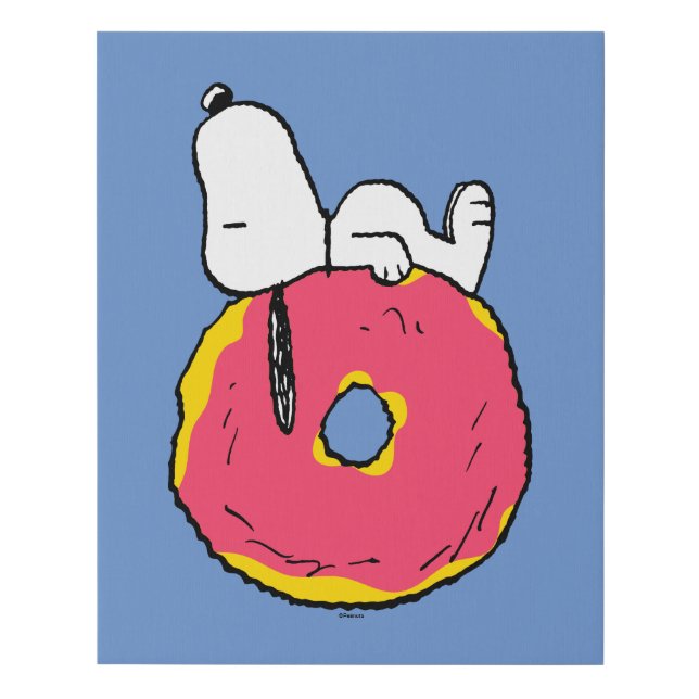 Peanuts | Snoopy Pink Donut Faux Canvas Print (Front)