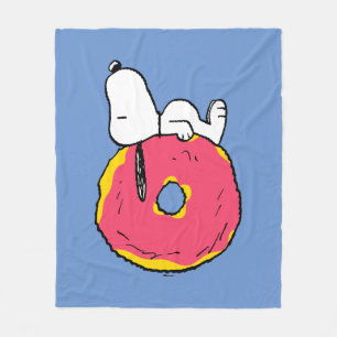 Peanuts Snoopy Pink Donut Fleece Blanket