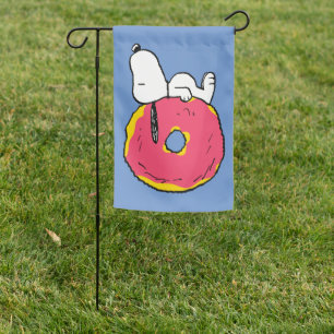 Peanuts   Snoopy Pink Donut Garden Flag