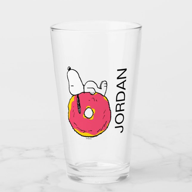 Peanuts | Snoopy Pink Donut Glass (Front)