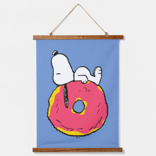 Peanuts   Snoopy Pink Donut Hanging Tapestry