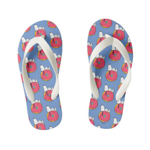 Peanuts Snoopy Pink Donut Kid's Flip Flops