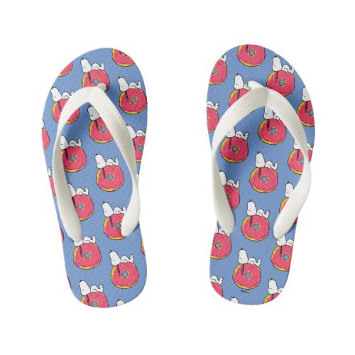 Peanuts  Snoopy Pink Donut Kids Flip Flops