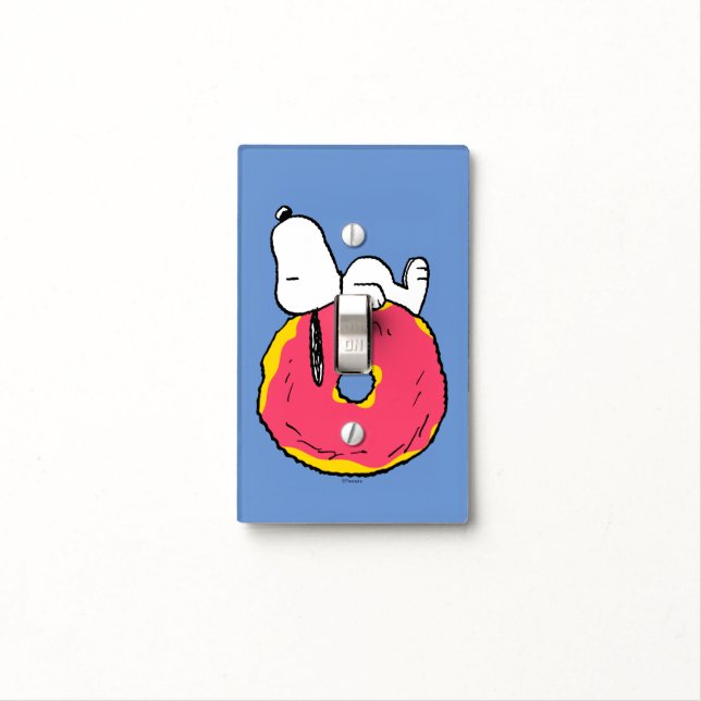 Peanuts | Snoopy Pink Donut Light Switch Cover (In Situ)