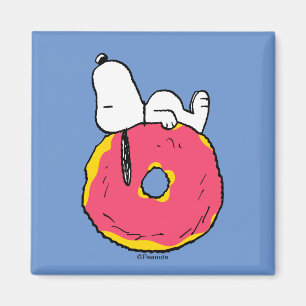 Peanuts   Snoopy Pink Donut Magnet