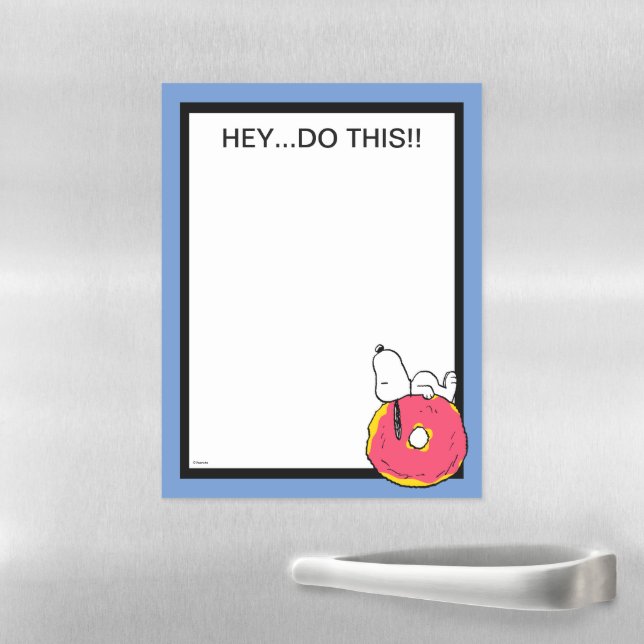 Peanuts | Snoopy Pink Donut Magnetic Dry Erase Sheet (In Situ)