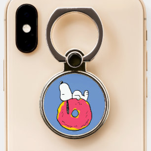Peanuts Snoopy Pink Donut Phone Ring Stand