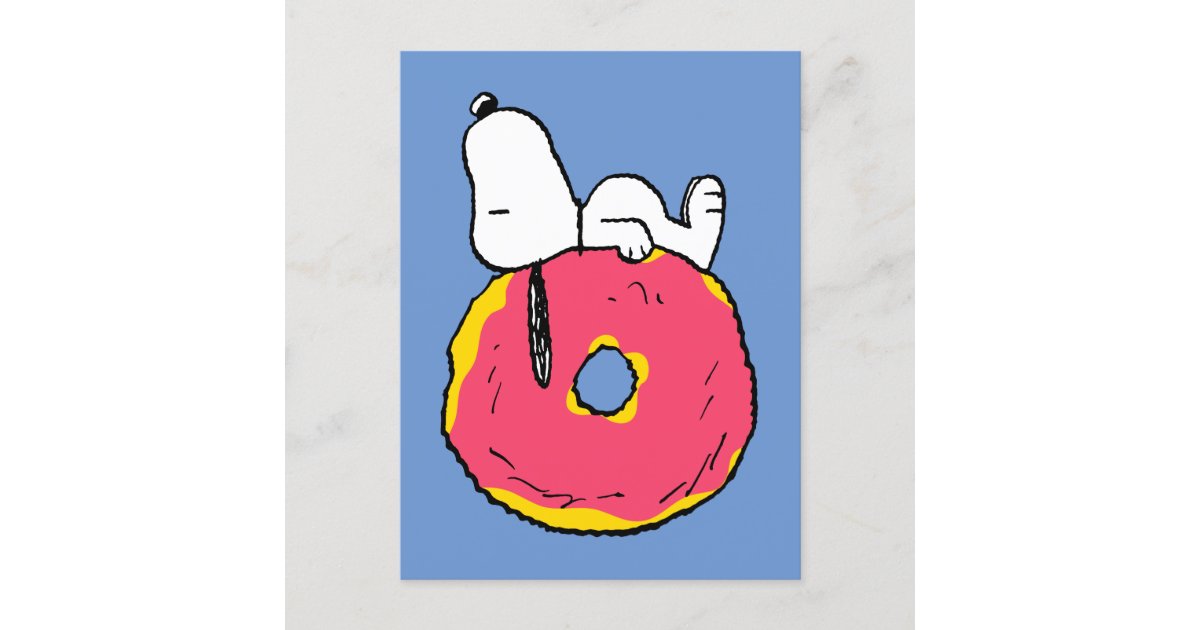 Peanuts Snoopy Pink Donut Postcard Zazzle