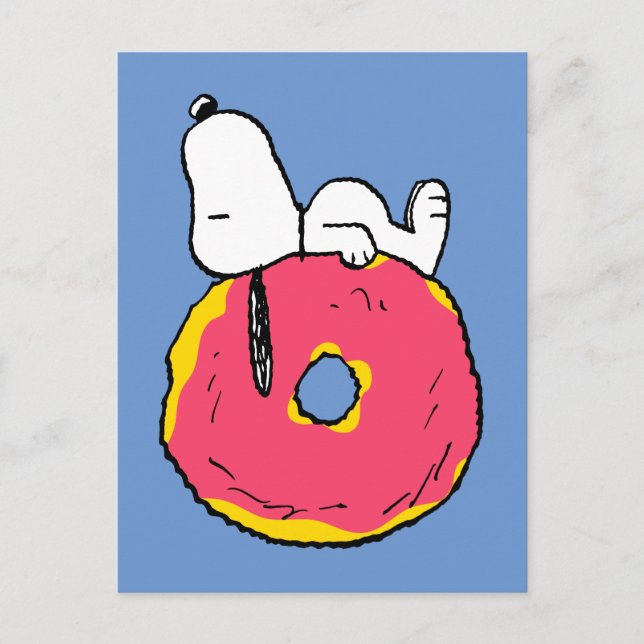 Peanuts | Snoopy Pink Donut Postcard (Front)