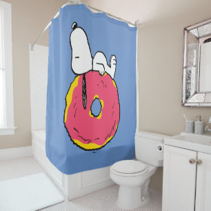 Peanuts   Snoopy Pink Donut Shower Curtain