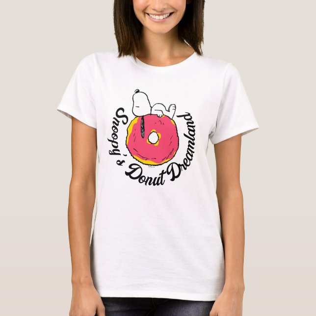 Peanuts | Snoopy Pink Donut T-Shirt (Front)