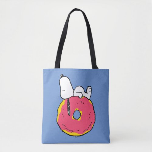 Peanuts  Snoopy Pink Donut Tote Bag