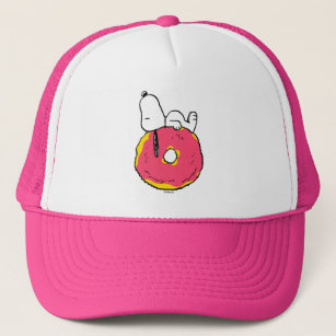 Peanuts   Snoopy Pink Donut Trucker Hat