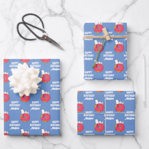 Peanuts   Snoopy Pink Donut Wrapping Paper Sheets