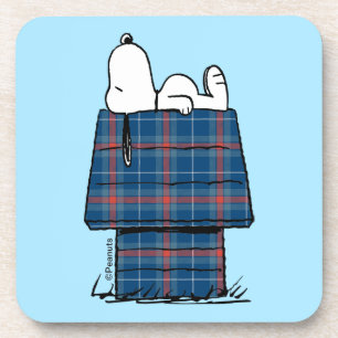 Peanuts Snoopy Plaid Flannel Holiday Dog House Beverage Coaster
