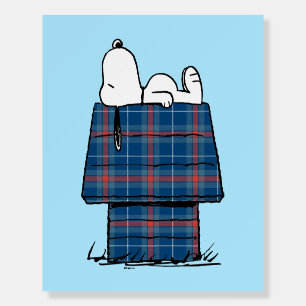 Peanuts   Snoopy Plaid Flannel Holiday Dog House Foam Board