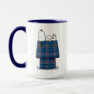 Peanuts Snoopy Plaid Flannel Holiday Dog House Mug