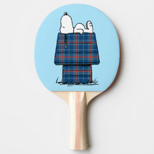 Peanuts Snoopy Plaid Flannel Holiday Dog House Ping Pong Paddle