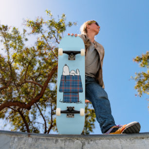 Peanuts Snoopy Plaid Flannel Holiday Dog House Skateboard
