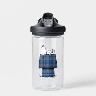 Peanuts Snoopy Plaid Flannel Holiday Dog House Water Bottle