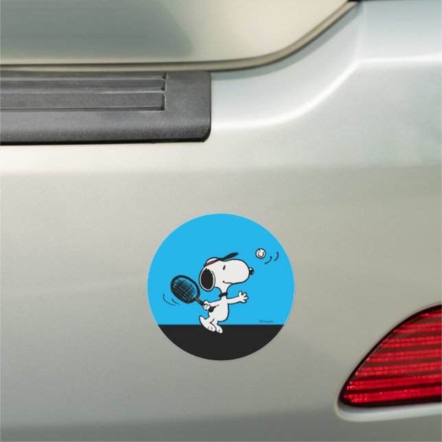 Peanuts | Snoopy Plays Tennis Car Magnet (In Situ)