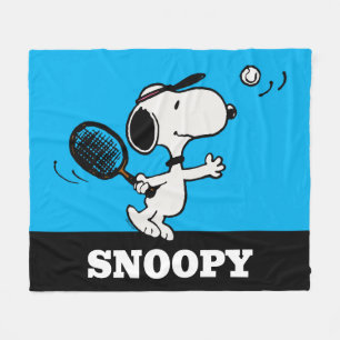 Peanuts Snoopy Plays Tennis Fleece Blanket