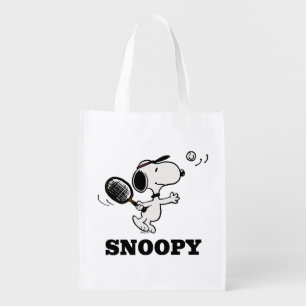 Peanuts   Snoopy Plays Tennis Grocery Bag
