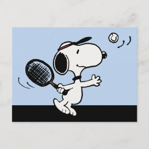 Peanuts Snoopy Plays Tennis Postcard