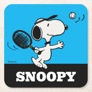 Peanuts Snoopy Plays Tennis Square Paper Coaster