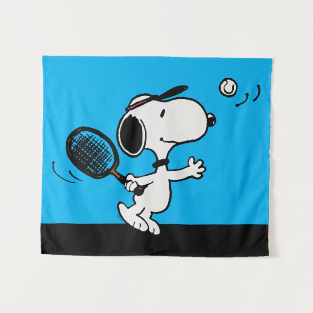 Peanuts | Snoopy Plays Tennis Tapestry (Front (Horizontal))